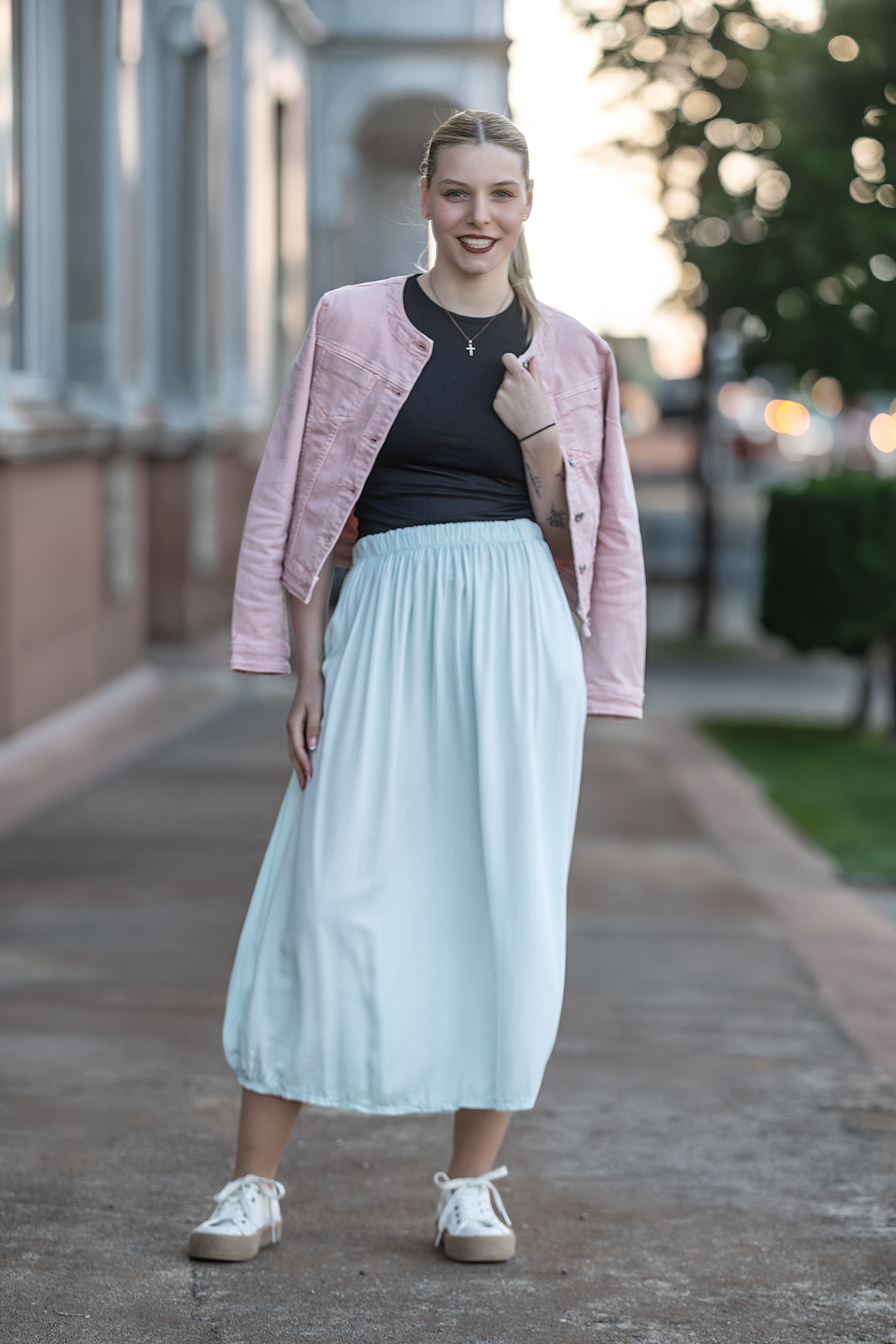 Levně Italy fashion Midi sukně WINDY Barva: mintová