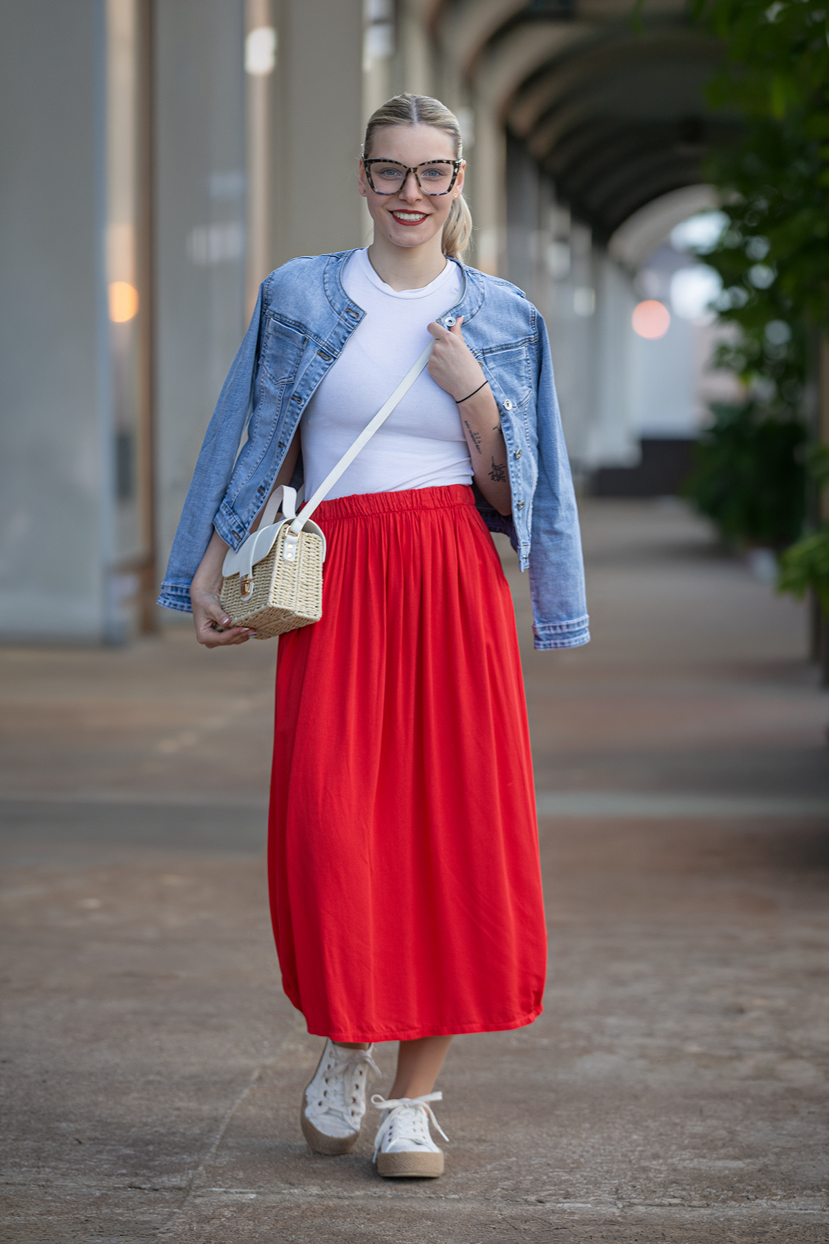 Levně Italy fashion Midi sukně WINDY Barva: Jahoda