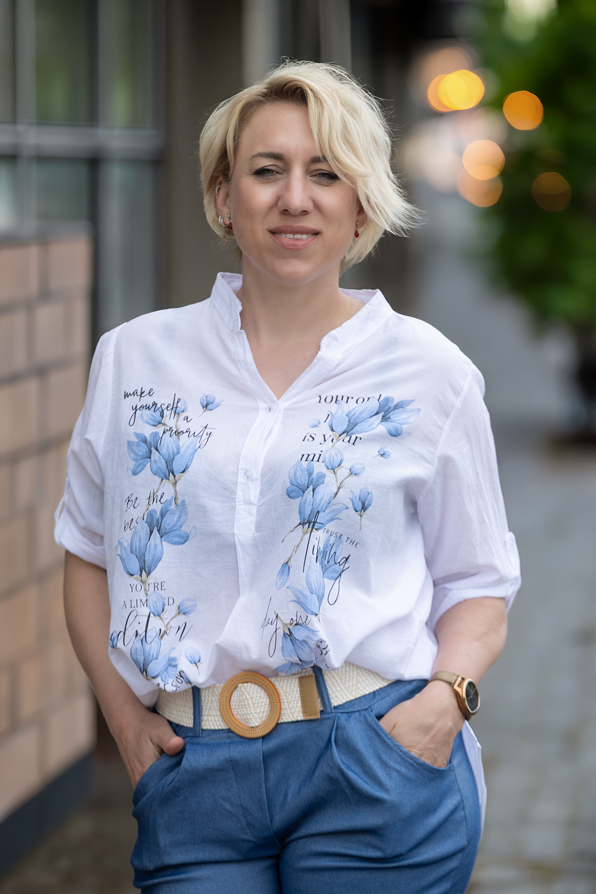 Italy fashion Bavlněná košile CREATIVE Barva: Modrá magnolie