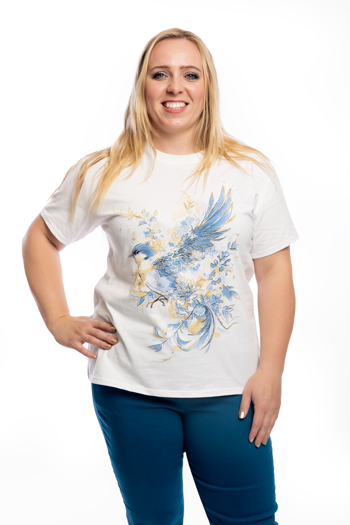 Italy fashion Dámské tričko FÉNIX Barva: Světle modrá