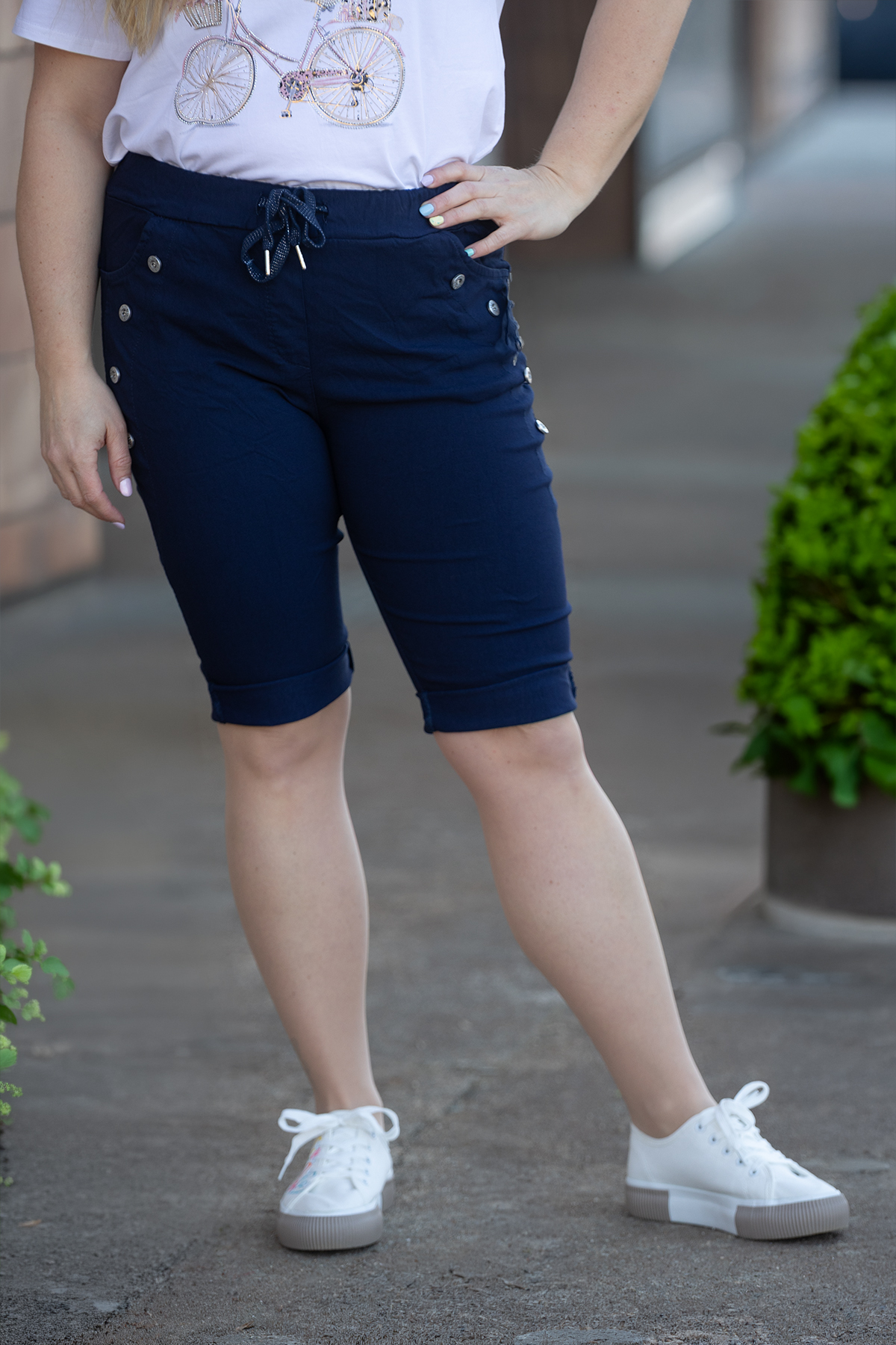 Levně Italy fashion Pružné kraťasy LOKI short Barva: Tmavě modrá