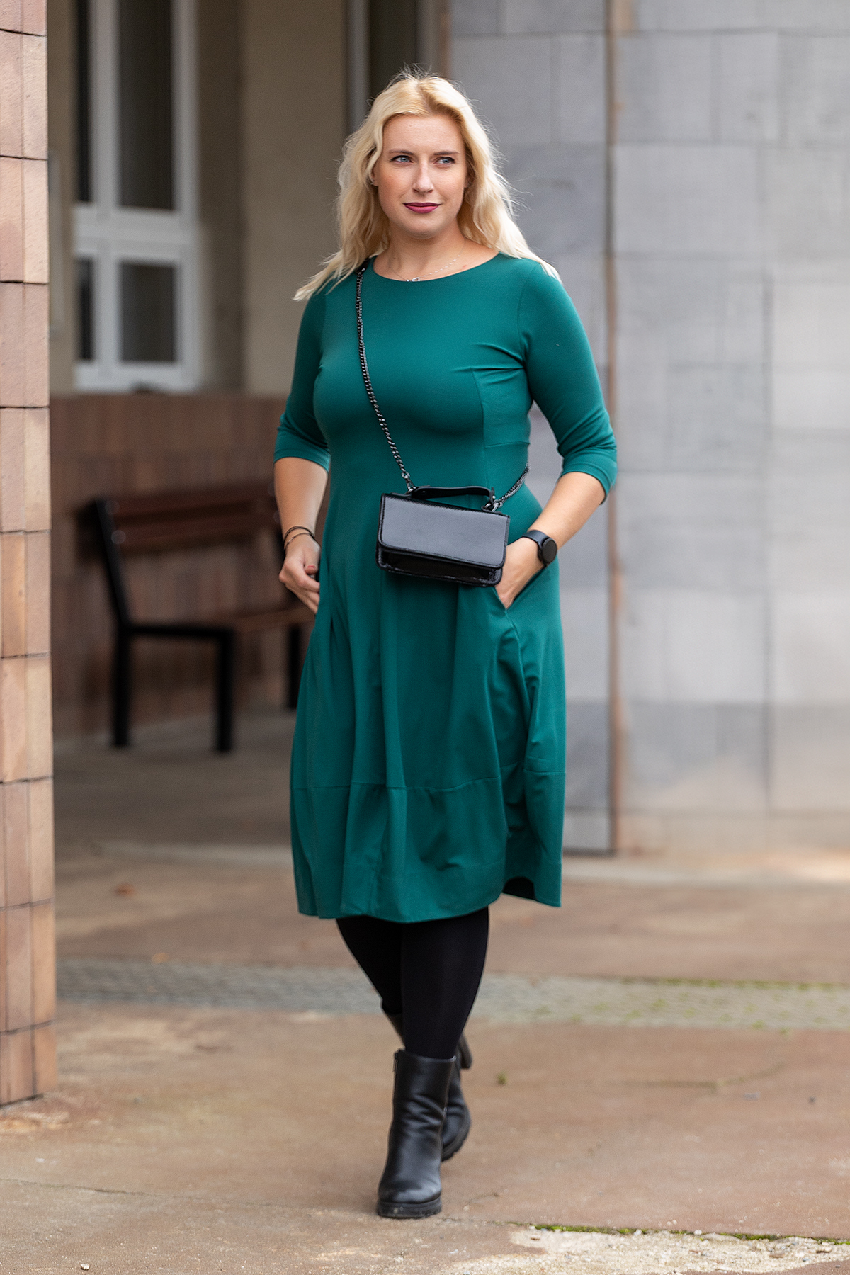 Levně Italy fashion Šaty MERY Barva: Tmavě zelená
