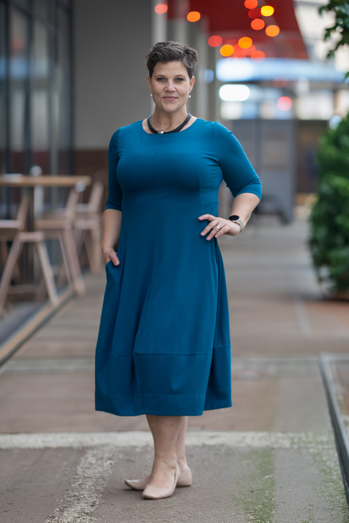 Levně Italy fashion Šaty MERY Barva: Petrolejová