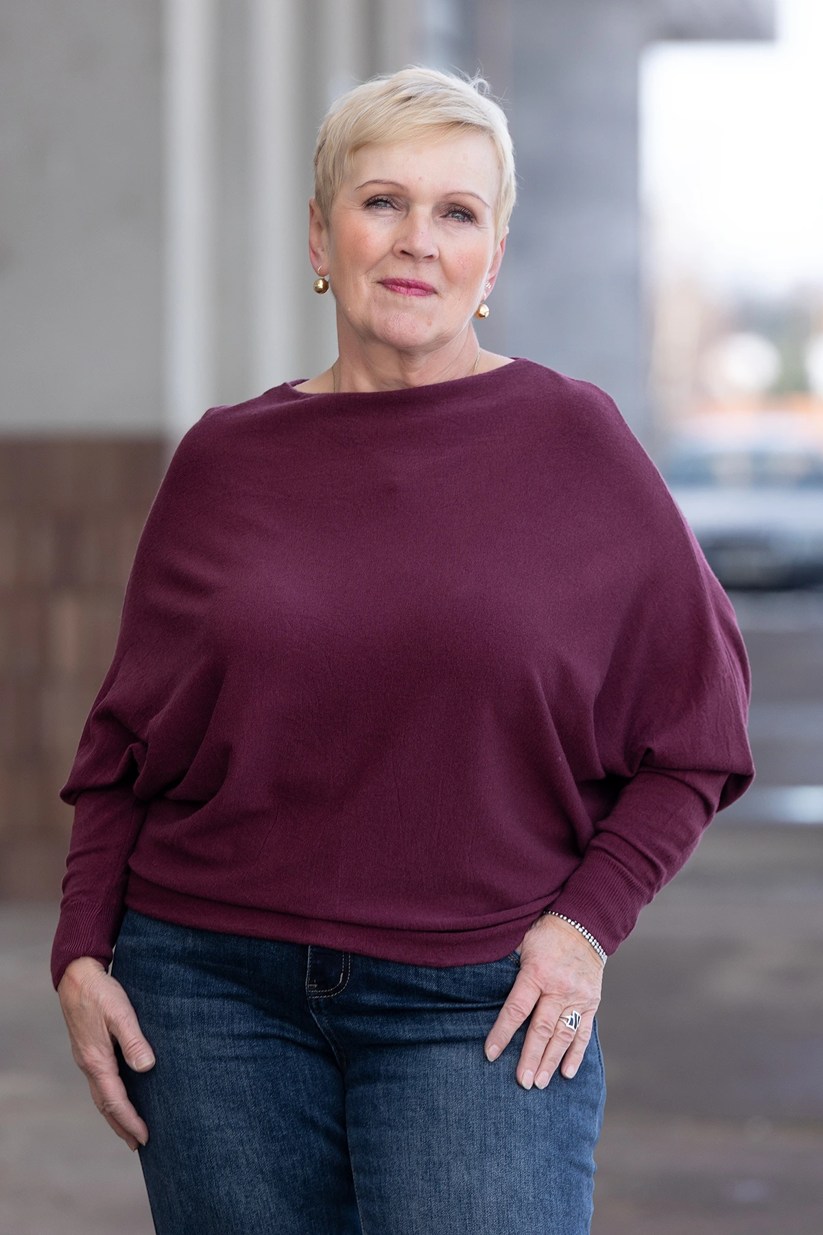 Italy fashion Úpletový svetr IRENE Barva: Bordó