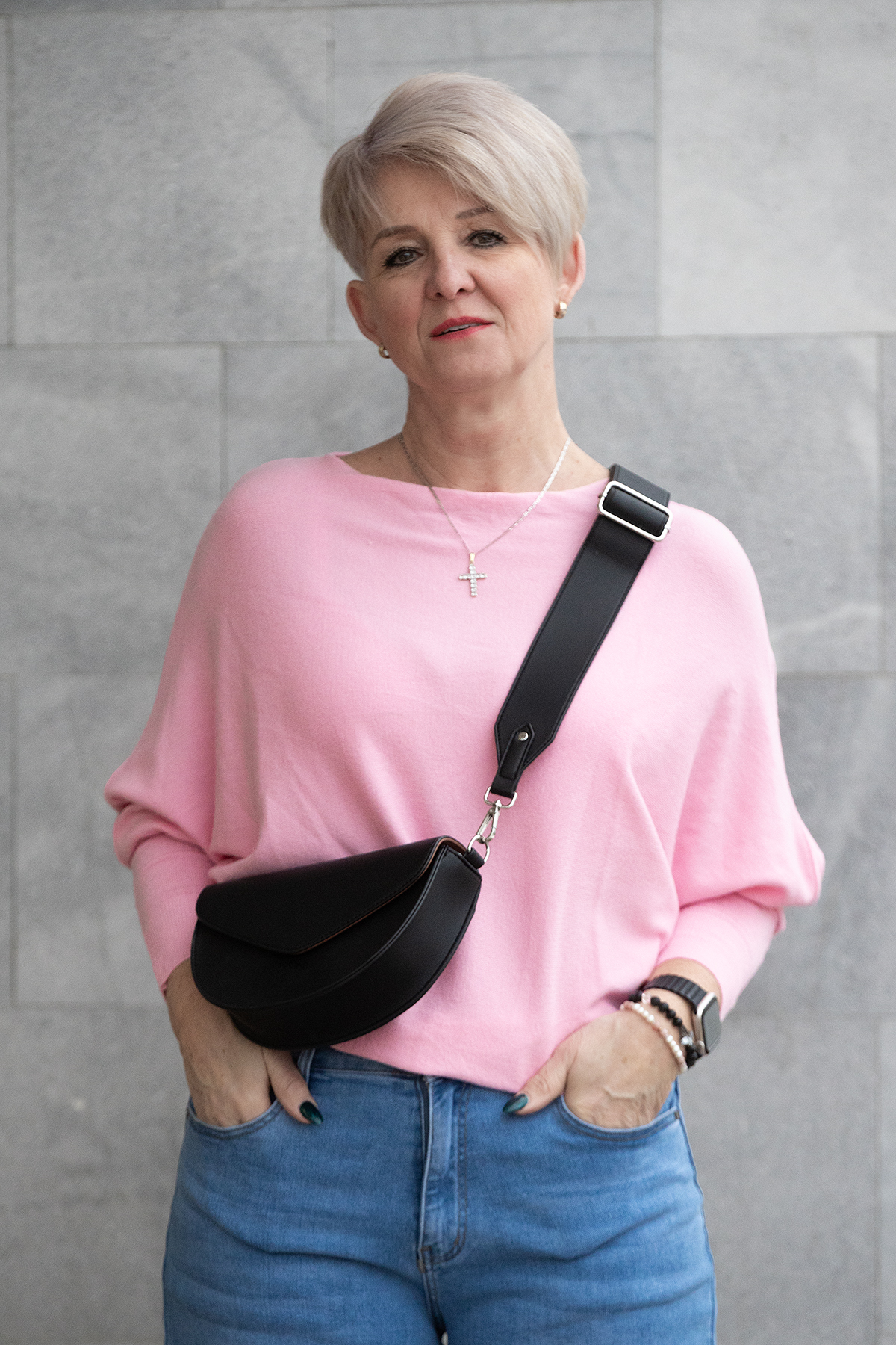 Italy fashion Úpletový svetr IRENE Barva: Světle růžová