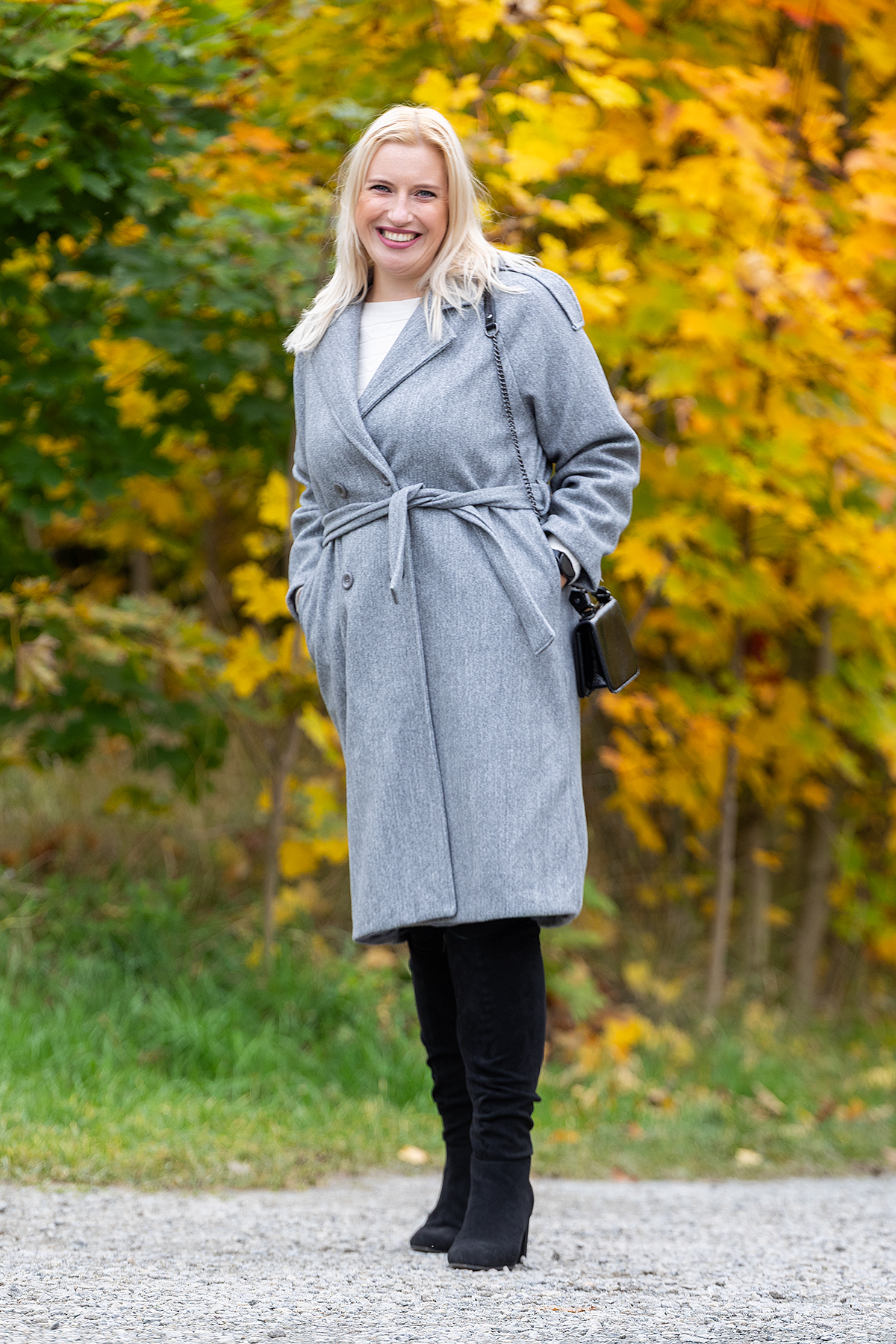 Levně Italy fashion Elegantní zimní kabát SIGMA Barva: Šedá