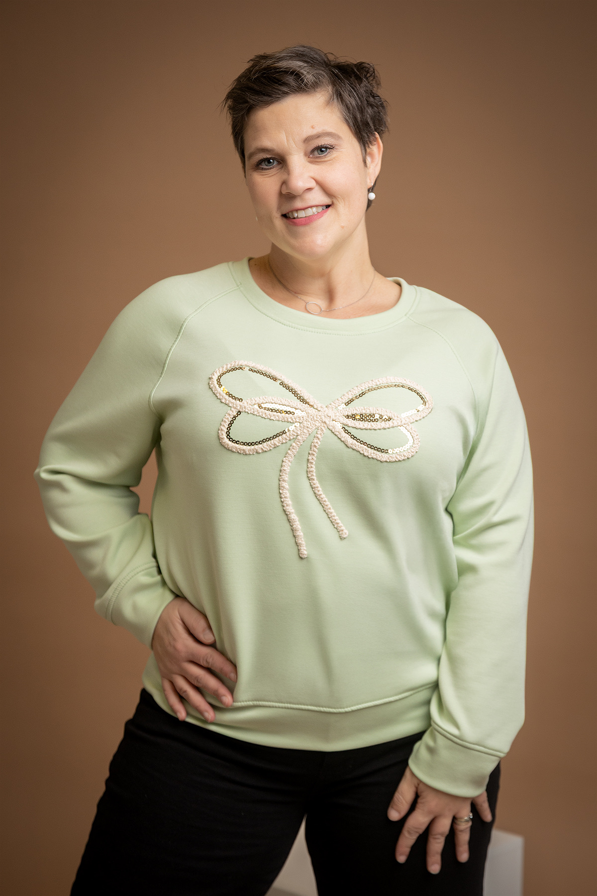 Italy fashion Elegantní mikina JAMIE Barva: Pistácie