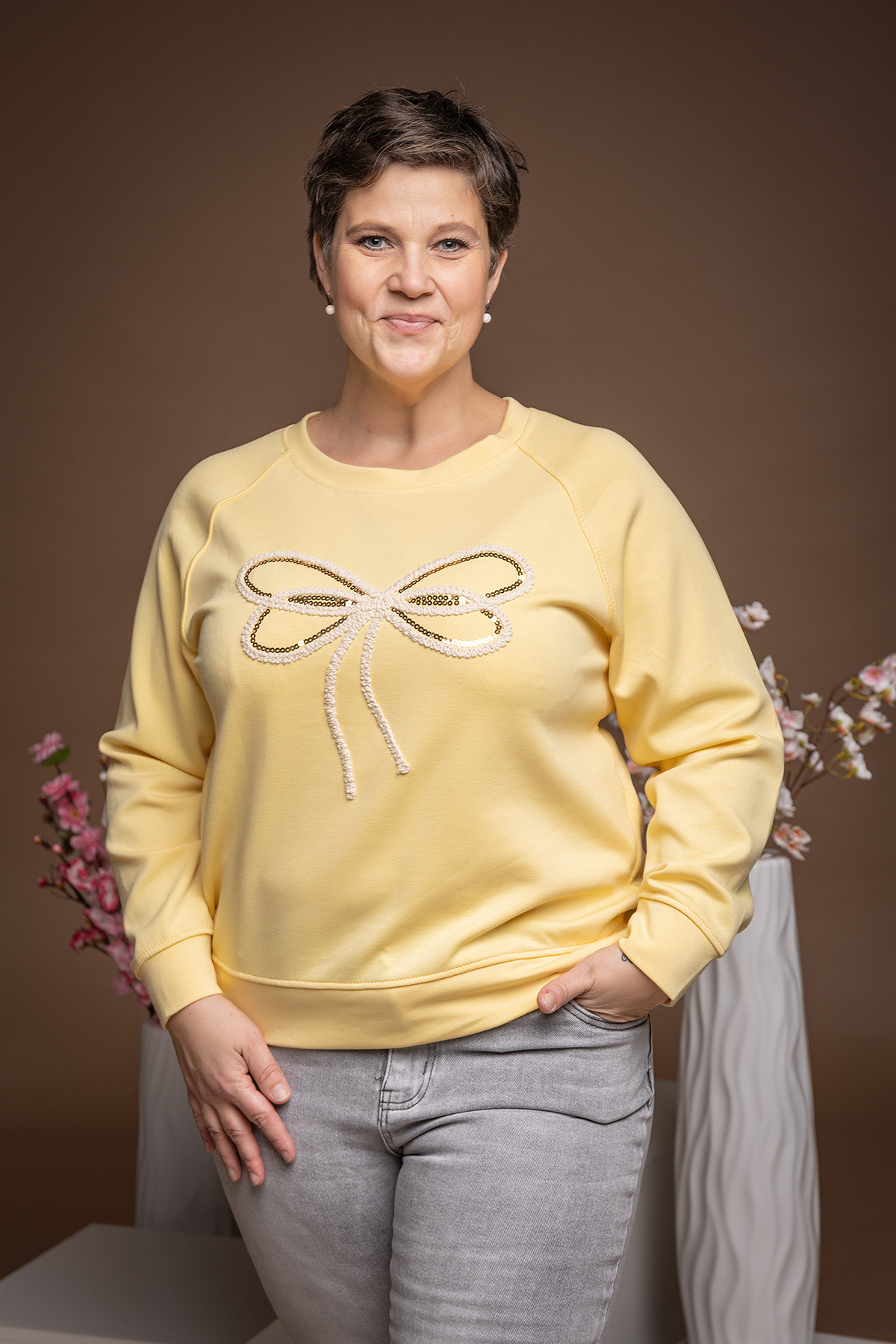 Italy fashion Elegantní mikina JAMIE Barva: Banánově žlutá