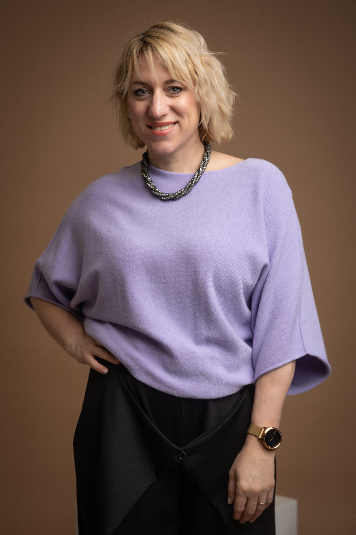 Italy fashion Oversize svetr BRIDGET Barva: lila