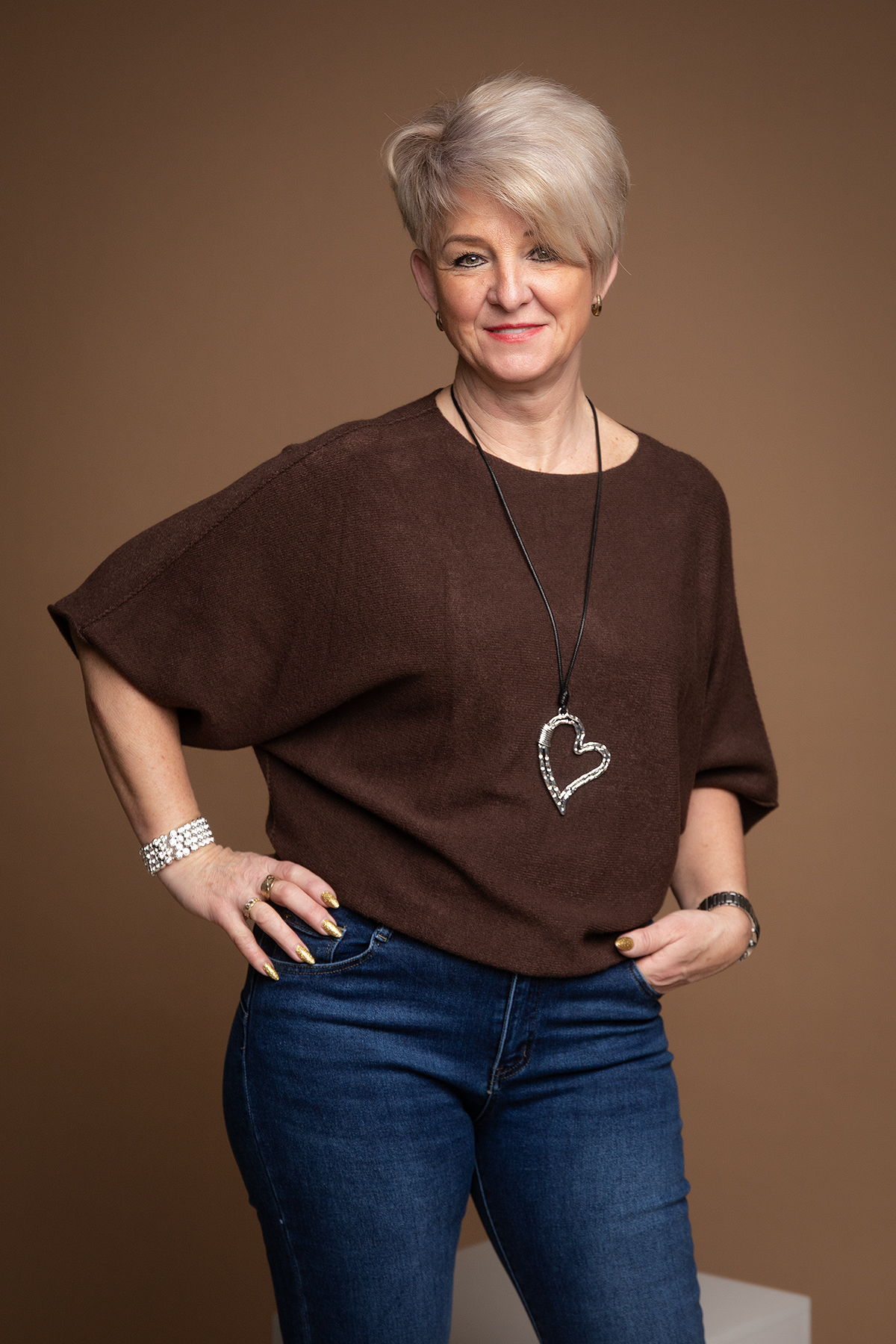 Levně Italy fashion Oversize svetr BRIDGET Barva: čokoládová