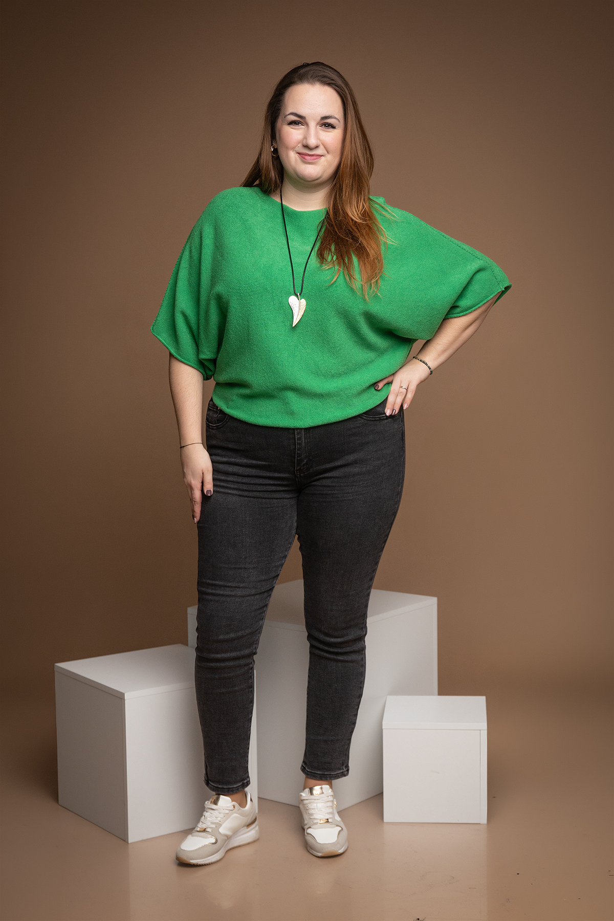 Levně Italy fashion Oversize svetr BRIDGET Barva: trávově zelená
