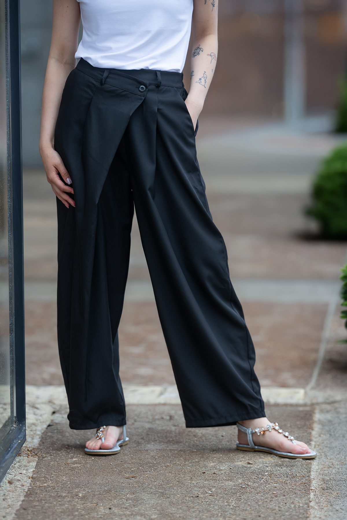 Levně Italy fashion Elegantní kalhoty BERT Barva: Černá