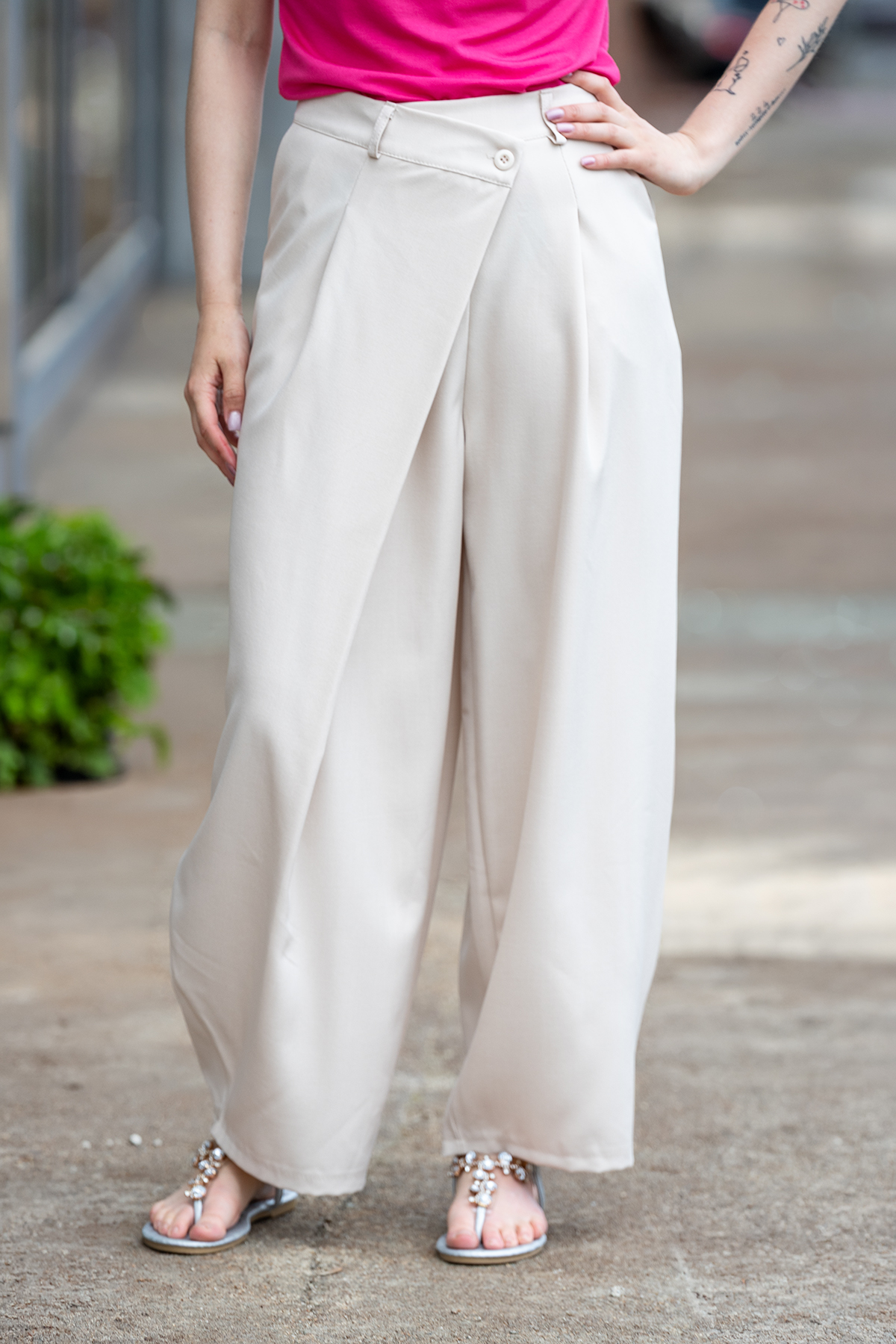 Italy fashion Elegantní kalhoty BERT Barva: Krémová