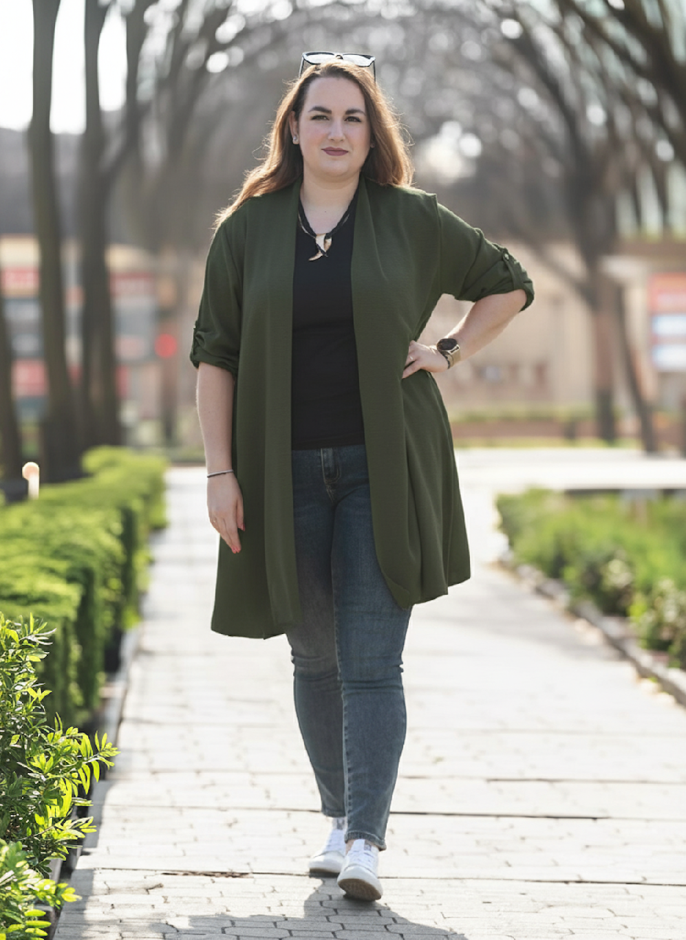 Levně Italy fashion Vzdušný kardigan MARLY Barva: Khaki