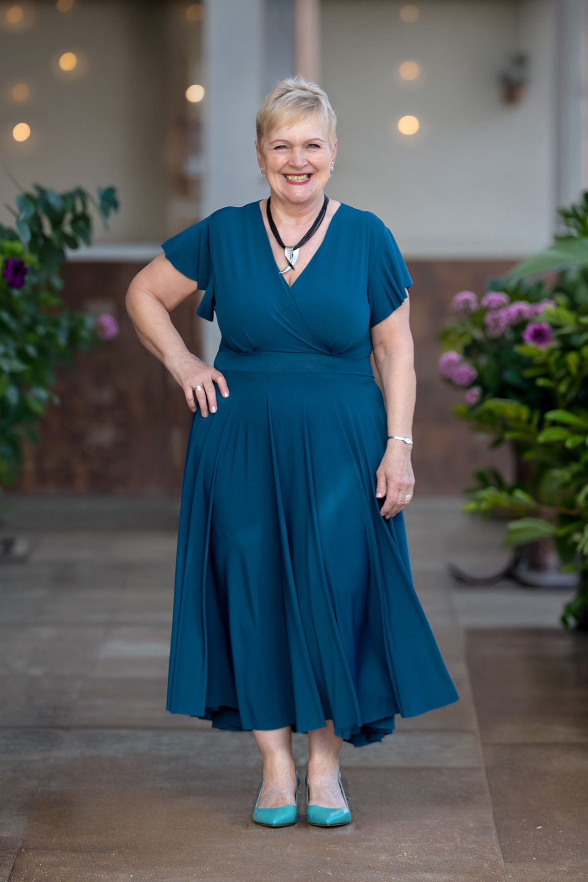 Levně Italy fashion Letní šaty HERMIE Barva: Petrolejová