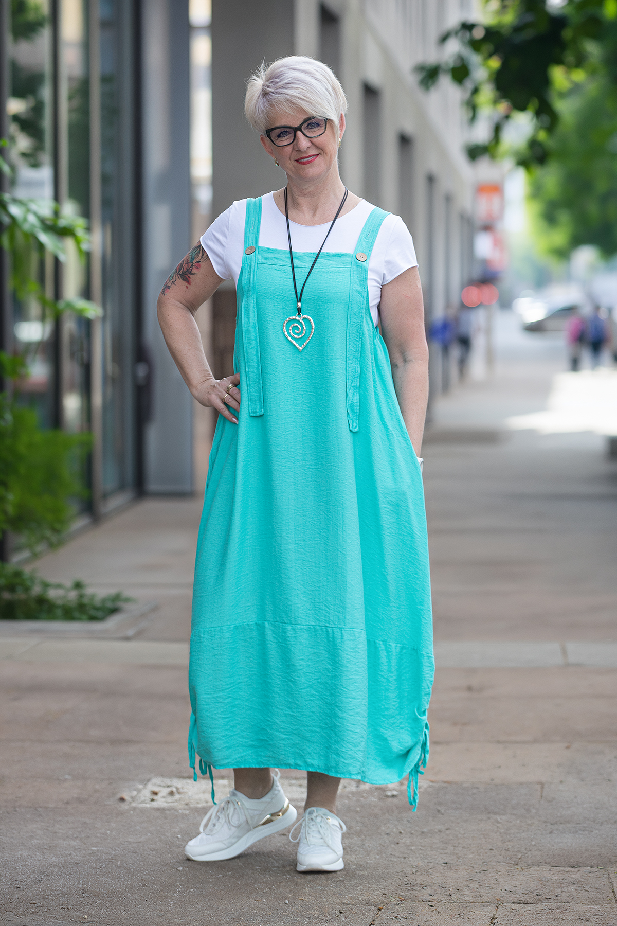 Levně Italy fashion Šaty ALENA Barva: tyrkysová
