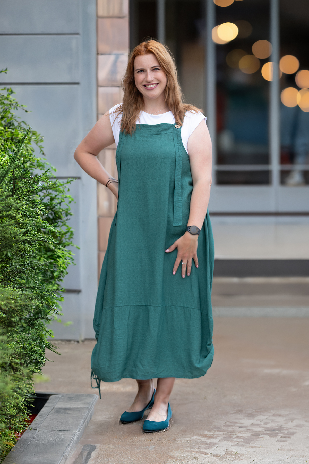 Levně Italy fashion Šaty ALENA Barva: Tmavě zelená