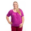 damske tricko do gumy BASIC short fuchsiova