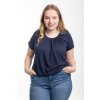 damske tricko do gumy BASIC short tmave modra