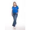 damske tricko do gumy BASIC short kralovsky modra