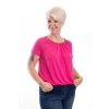 damske tricko do gumy BASIC short tmave ruzova