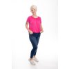 damske tricko do gumy BASIC short tmave ruzova
