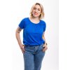 damske tricko do gumy BASIC short kralovsky modra