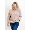 Svetr s rolákem a copánkovým vzorem OLGA