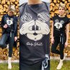 Dámské tričko s Mickey mousem (ukončené mašlí) (Barva Černá, Velikost L/XL)