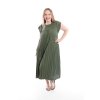 plisovane saty LUSIA long khaki