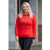 damsyk elegantni svetr s kapuci PERLAcervena