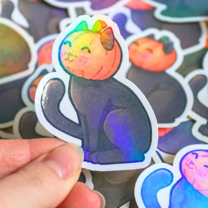 Halloween samolepky s kočičkama