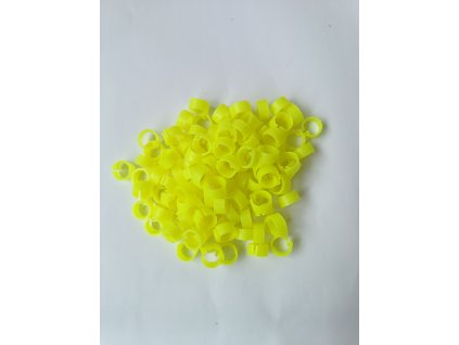 Rozlišovací kroužky  pro holuby plastové 8x5mm.100ks/balení.ŽLUTÉ