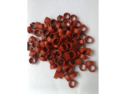 Rozlišovací kroužky pro holuby plastové 8x5mm.100ks/balení.HNĚDÉ