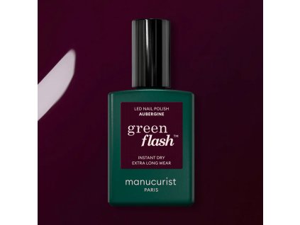 aubergine uv gel lak green flash manucurist
