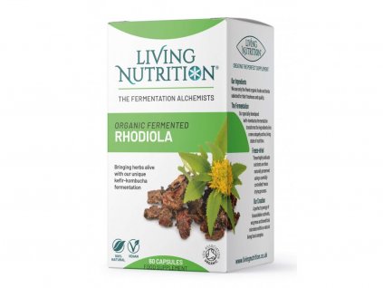LIVING NUTRITION - Rhodiola ALIVE - Fermentací Aktivovaná BIO Rozchodnice Růžová se Zázvorem [60 kapslí]
