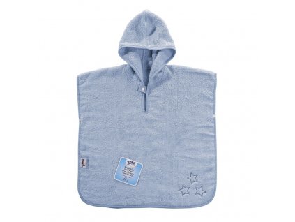 bio bavlnene frote ponco xkko organic baby blue stars eaf