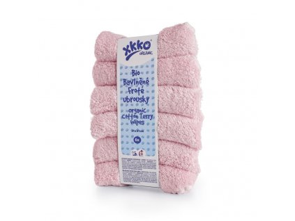 bio bavlnene frote ubrousky xkko organic 21x21 baby pink 302