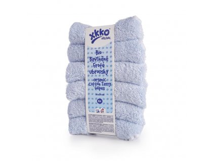 bio bavlnene frote ubrousky xkko organic 21x21 baby blue 14d