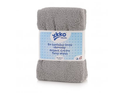 bio bavlnene frote ubrousky xkko organic 40x40 grey 4d6