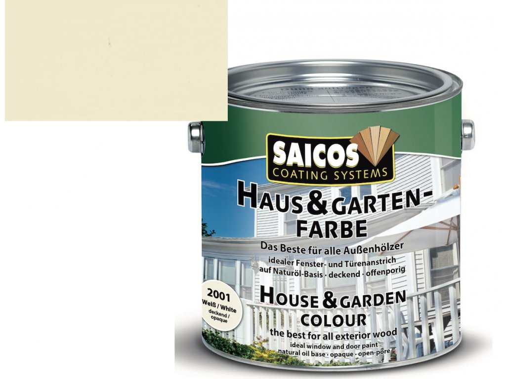 Saicos Haus- & Gartenfarbe 2100 Elfenbein  + ein Geschenk zur Bestellung über 37 €