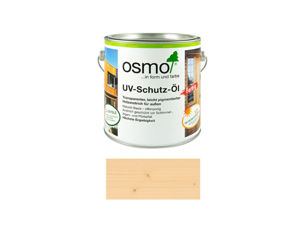 Osmo (UV - Schutzöl - Fichte/Tanne halbmatt  424 mit einem Schutzlack) 2,5L  + Geschenk zur Bestellung
