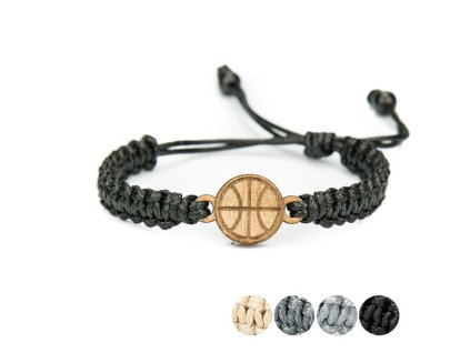 Armband Kordel Basketball Anigre (Farbe des Kordel Armbands Hellgrau)