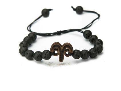 1186 dreveny naramek znameni beran merbau kamen