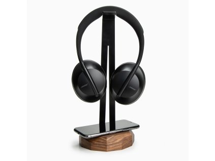 10183 dreveny stojan na sluchatka s nabijeckou qi 15w orech