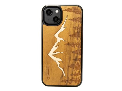 iPhone Handyhülle aus Holz - Berggipfel (Handy-Modell Apple iPhone 13)