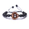 Armband aus Holz Bitcoin Merbau Naturstein