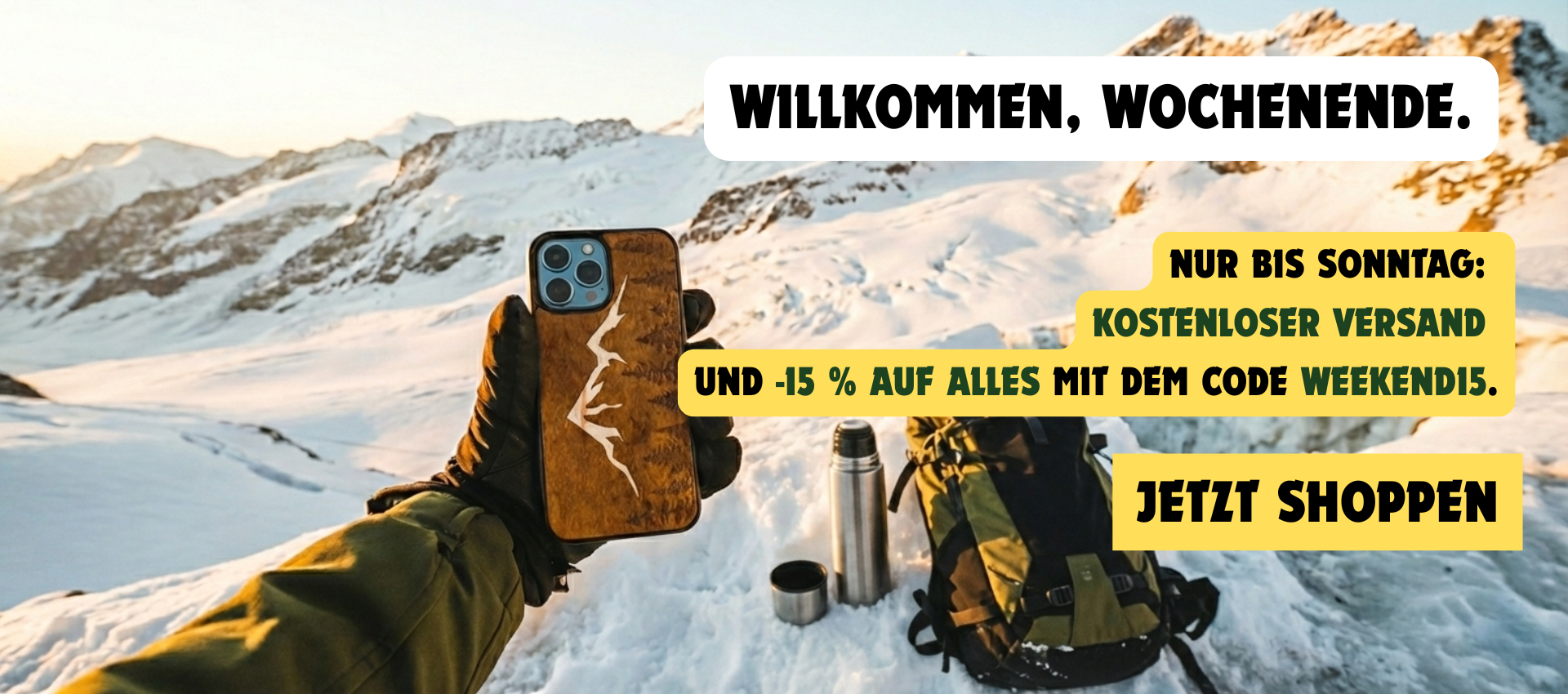 Nur bis Sonntag: kostenloser Versand und -15 % auf alles mit dem Code WEEKEND15.