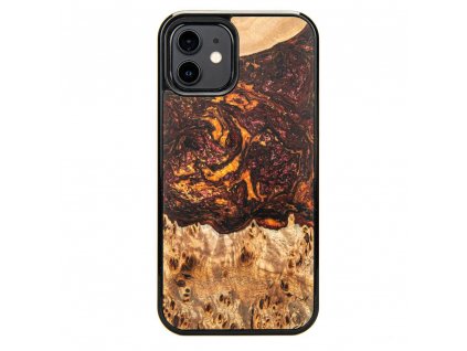 4 elementy: Oheň - obal na mobil ze dřeva a pryskyřice (Model telefonu Apple iPhone XS Max)