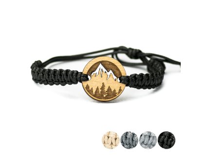 Armband Kordel Berge Anigre (Farbe des Kordel Armbands Hellgrau)